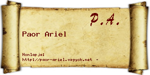 Paor Ariel névjegykártya